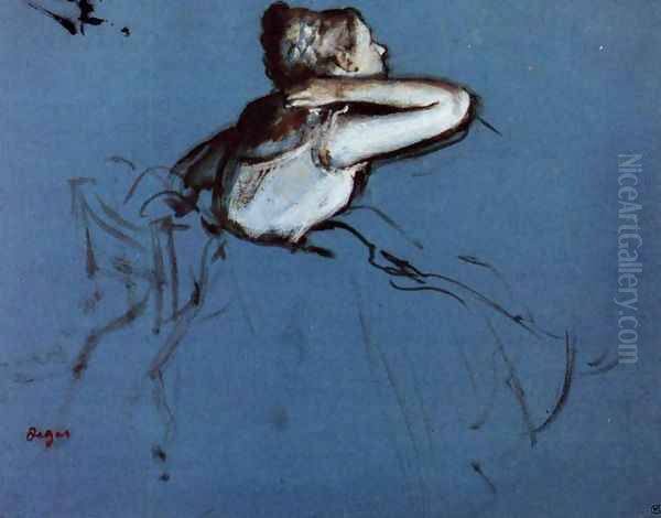 Seated Dancer in Profile Oil Painting by Edgar Degas