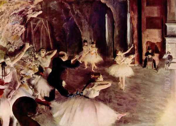 Stage Rehearsal, 1878-1879 Oil Painting by Edgar Degas