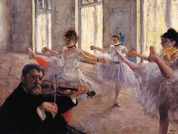 Rehearsal Oil Painting by Edgar Degas