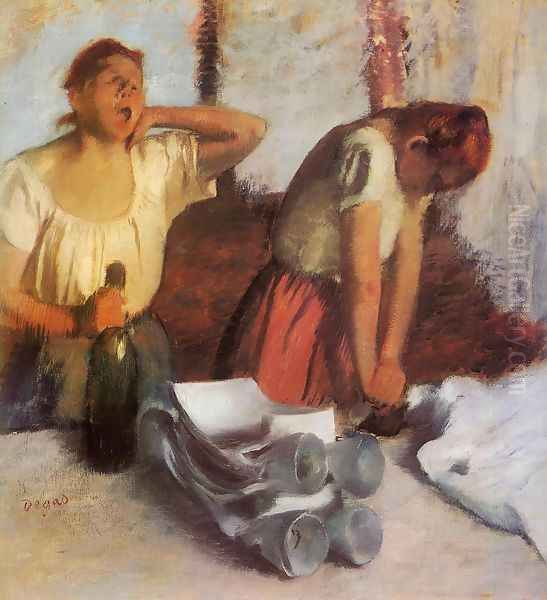 Laundry Girls Ironing I Oil Painting by Edgar Degas