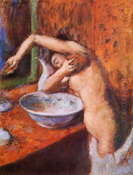 Woman Washing Herself I Oil Painting by Edgar Degas