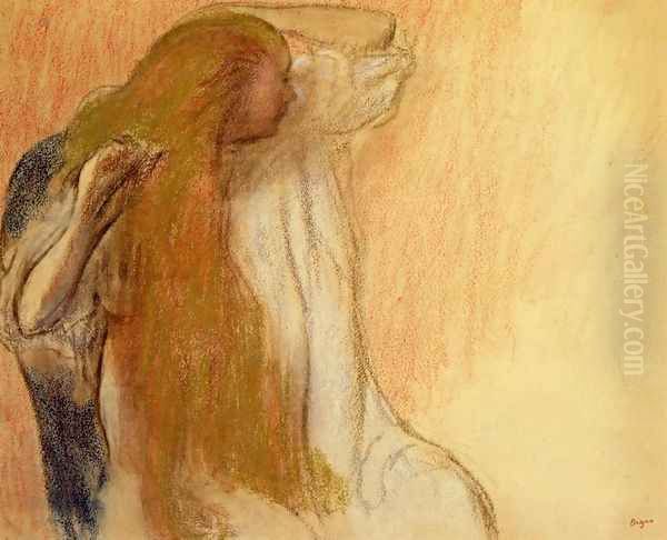 Woman Combing Her Hair V Oil Painting by Edgar Degas