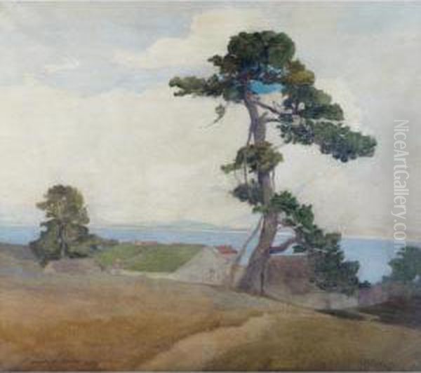 Coastal Scene In California Oil Painting by Francis John Mccomas