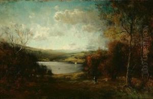 Autumn Landscape With Lake Oil Painting by George Herbert McCord