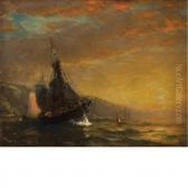 Boats At Twilight Oil Painting by George Herbert McCord