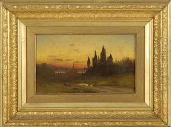 Luminous Landscape With Distant Town Oil Painting by George Herbert McCord