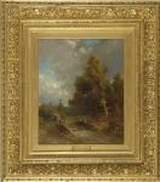 Landscape With Stone Bridge Oil Painting by George Herbert McCord