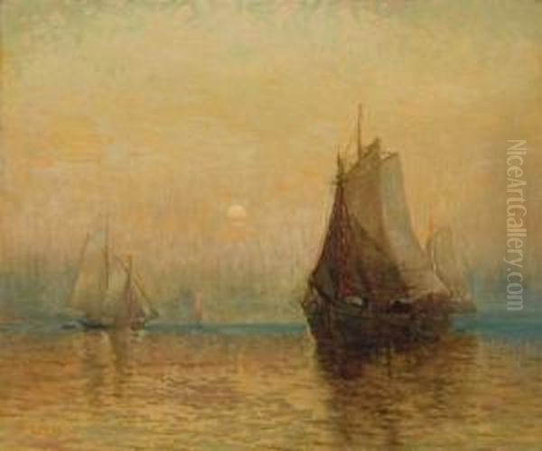 Sunset Sail Oil Painting by George Herbert McCord