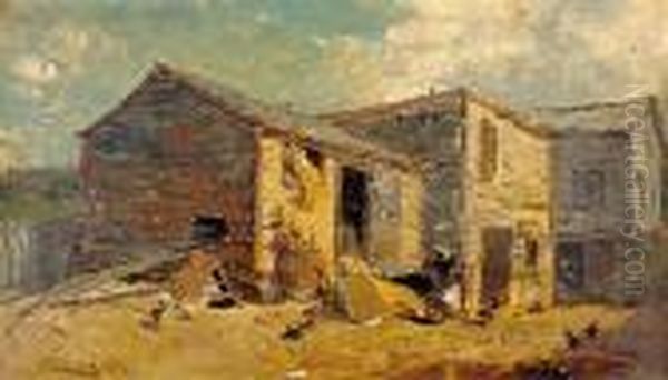 Farmyard Oil Painting by George Herbert McCord