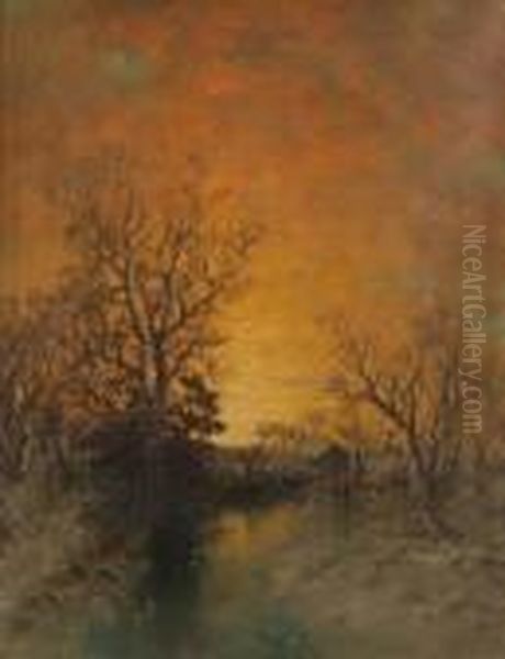 Hudson River At Twilight Oil Painting by George Herbert McCord