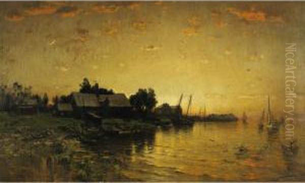 Sunset Biddeford Maine Oil Painting by George Herbert McCord