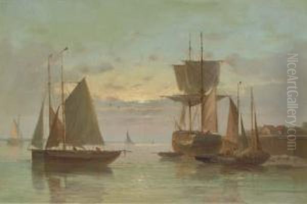 In The Harbor Oil Painting by George Herbert McCord