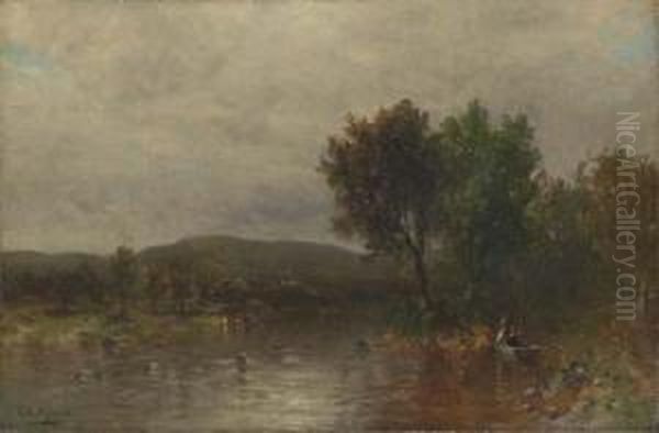 Boating Along The River Oil Painting by George Herbert McCord