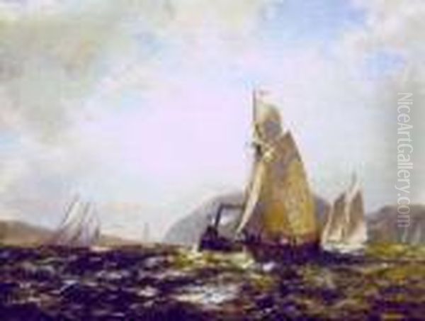 Shipping On The Hudson At West Point Oil Painting by George Herbert McCord