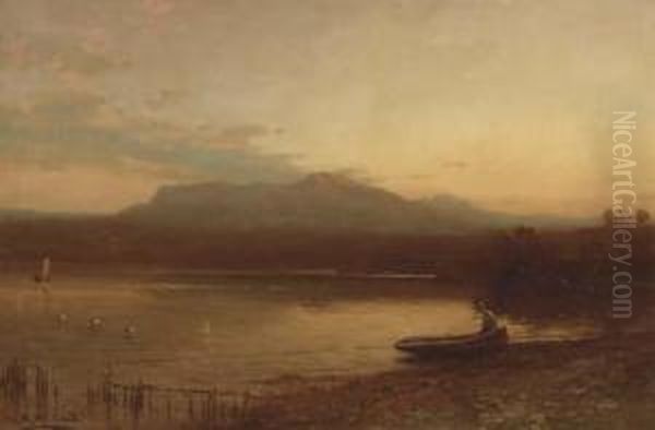 Along The Lakeshore At Dusk by George Herbert McCord