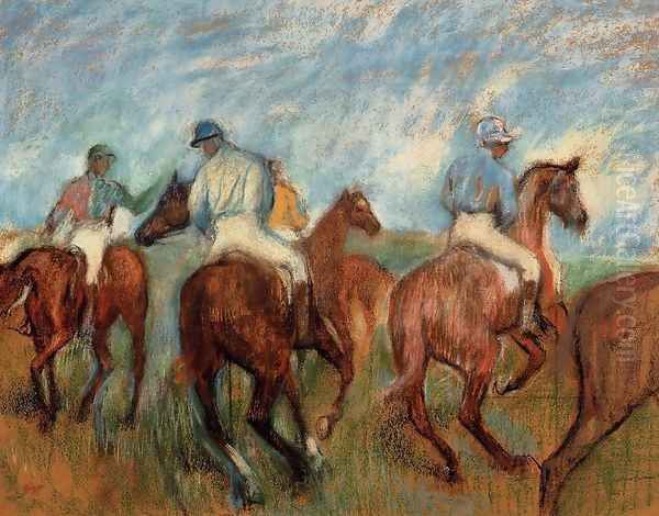 Jockeys IV Oil Painting by Edgar Degas