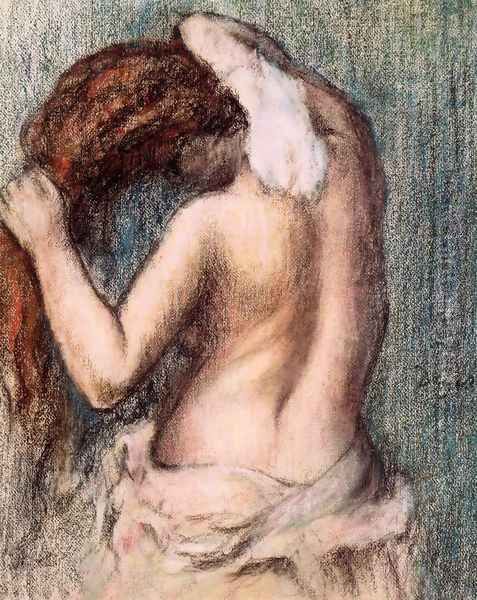 Woman Drying Herself VII Oil Painting by Edgar Degas