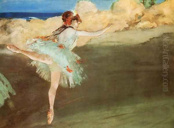 The Star - Dancer on Pointe Oil Painting by Edgar Degas