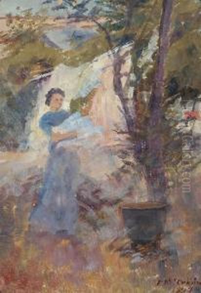 Washing Day, Brighton Oil Painting by Frederick McCubbin