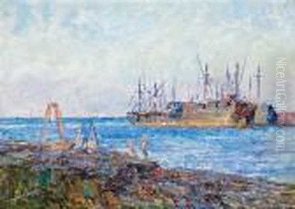 Ships, Williamstown Oil Painting by Frederick McCubbin