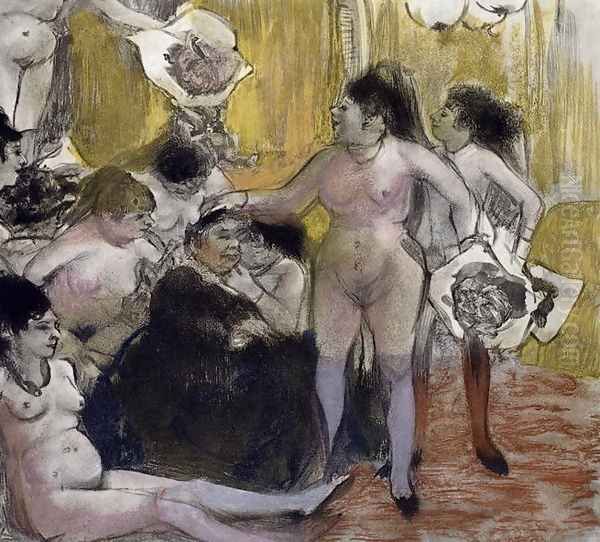 llustration from 'La Maison Tellier' 1933 Oil Painting by Edgar Degas