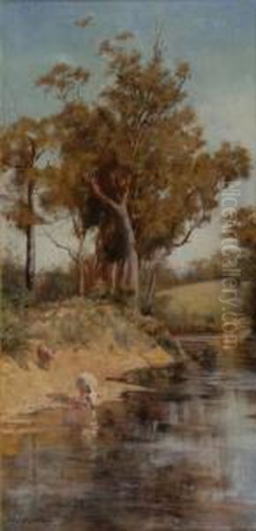 Summer Morning Oil Painting by Frederick McCubbin