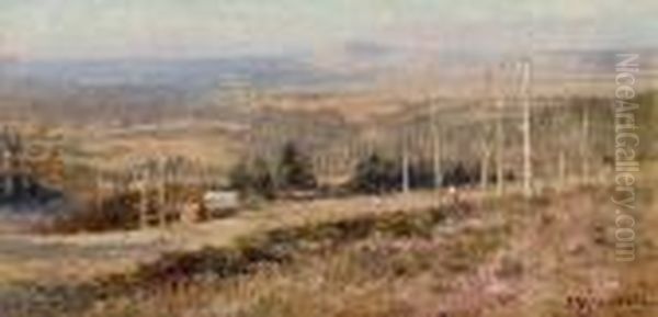 Figure On A Hillside In A Summer Landscape Oil Painting by Frederick McCubbin