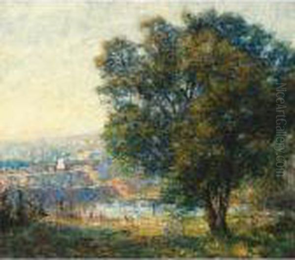 Yarra River From Kensington Road, South Yarra Oil Painting by Frederick McCubbin