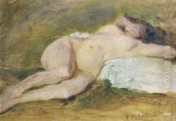 Nude Study Oil Painting by Frederick McCubbin