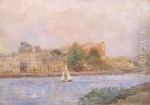 Hammersmith Bridge Oil Painting by Frederick McCubbin