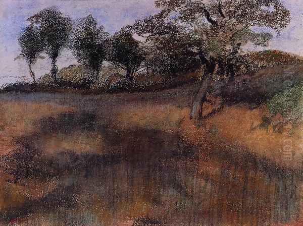 Plowed Field Oil Painting by Edgar Degas