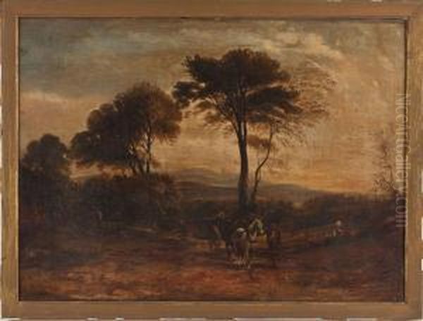 Landscape With Horse And Cart Oil Painting by Horatio McCulloch