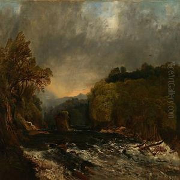 Scottish River Landscape Oil Painting by Horatio McCulloch