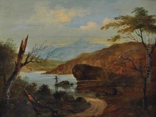 View Of Loch Katrine And Another Highlandlandscape Oil Painting by Horatio McCulloch