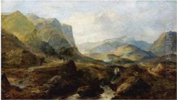 Highland Landscape Oil Painting by Horatio McCulloch