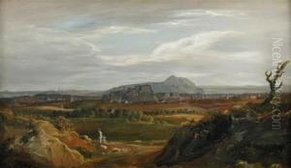 Edinburgh From The Glasgow Road Oil Painting by Horatio McCulloch