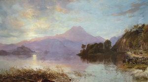 Highland Loch Scene Oil Painting by Horatio McCulloch