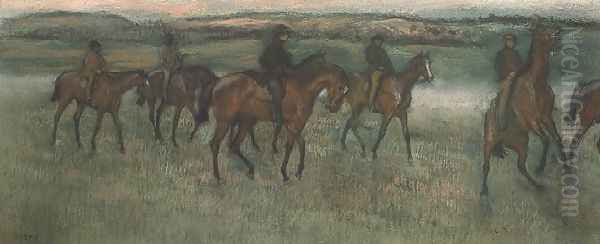 Racehorses Oil Painting by Edgar Degas