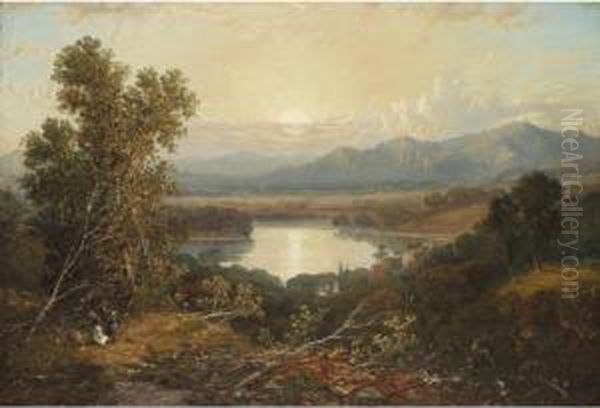 Gathering Berries Oil Painting by Horatio McCulloch