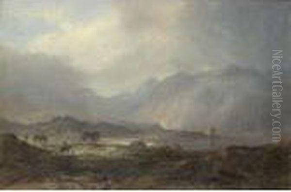 Possibly Duntroon Castle, Loch Crinan Oil Painting by Horatio McCulloch