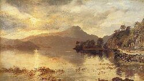 Loch Insch At Sunset Oil Painting by Horatio McCulloch