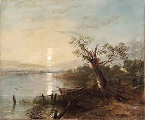 The Mooring Oil Painting by Horatio McCulloch