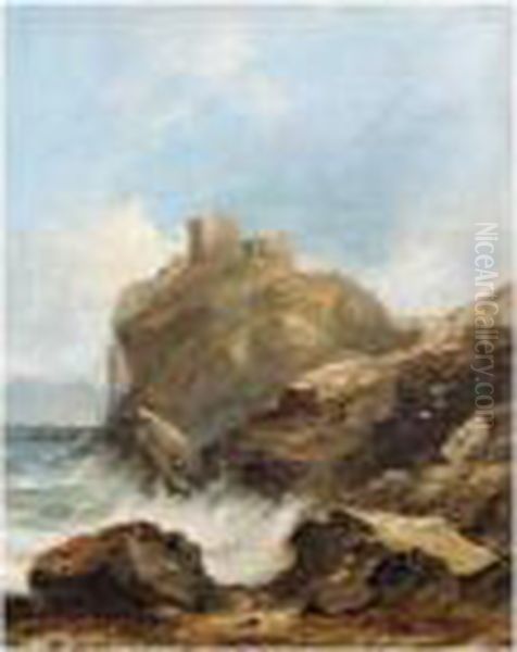 Dunure Castle, Ayrshire Oil Painting by Horatio McCulloch