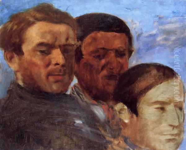 Three Heads Oil Painting by Edgar Degas