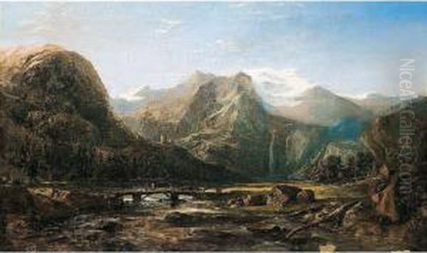 Crossing The River Oil Painting by Horatio McCulloch