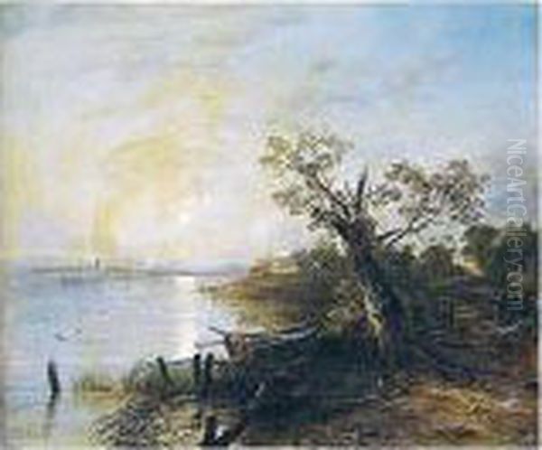 Moonlight Landscape Oil Painting by Horatio McCulloch