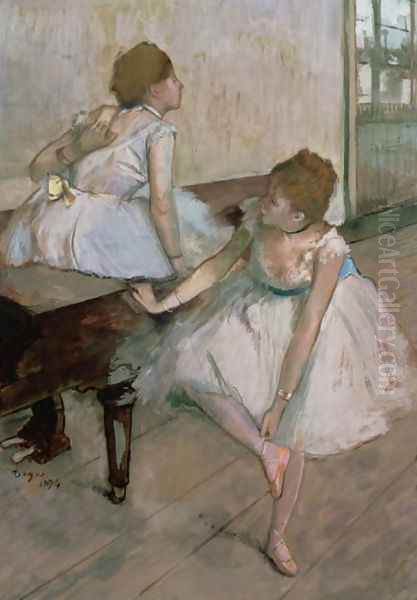 Two dancers resting, 1874 Oil Painting by Edgar Degas