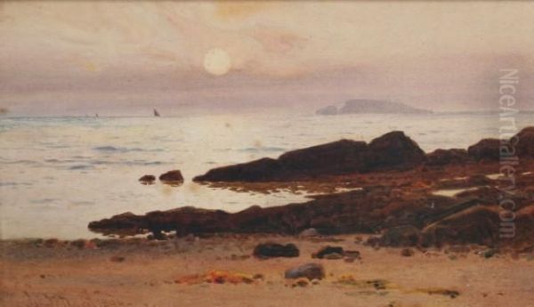 Macdougal Twilight Off The Yorkshire Coast Oil Painting by John Mcdougal