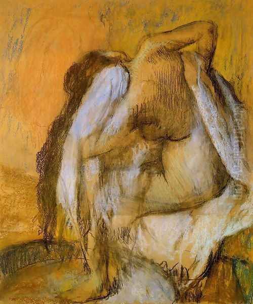 After the Bath, Woman Drying Herself III Oil Painting by Edgar Degas