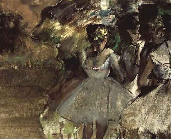 Three Dancers in the Wings, c.1880-85 Oil Painting by Edgar Degas